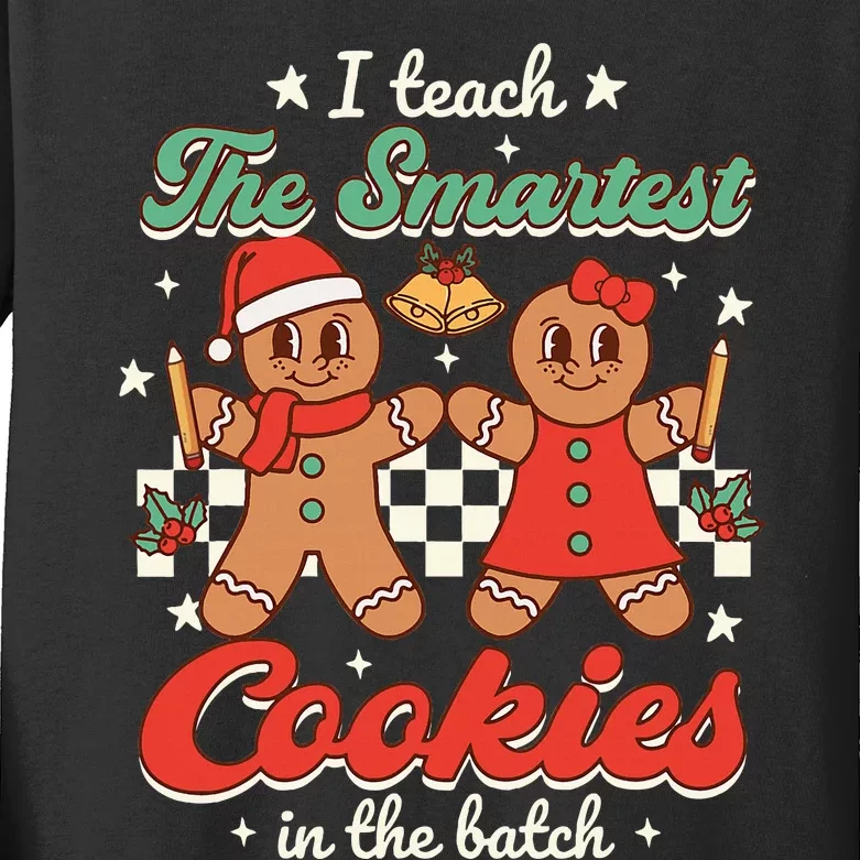 I Teach The Smartest Cookies In The Batch Teacher Christmas Kids Long Sleeve Shirt