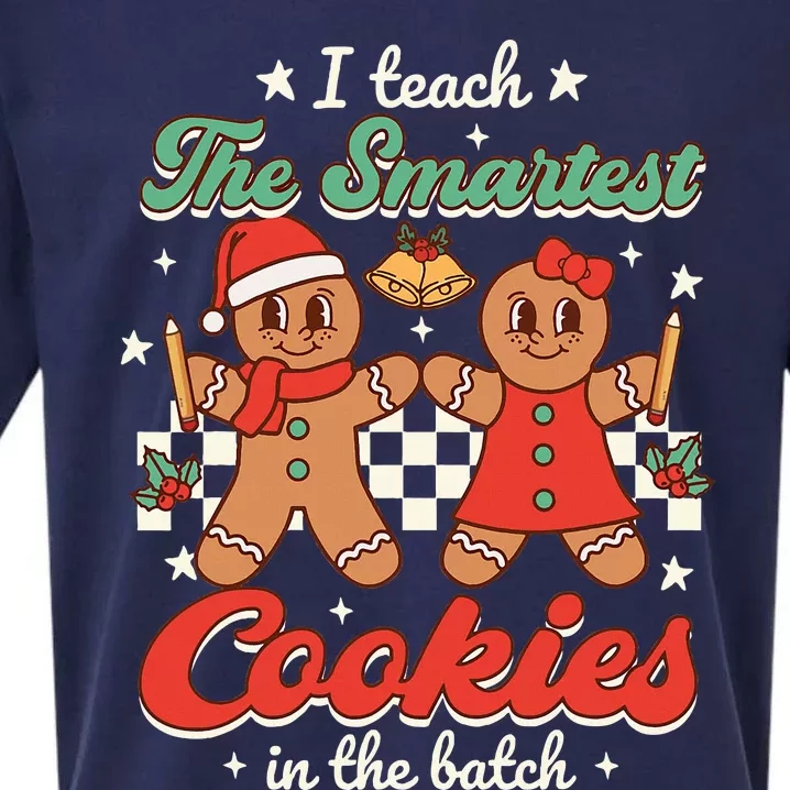 I Teach The Smartest Cookies In The Batch Teacher Christmas Sueded Cloud Jersey T-Shirt