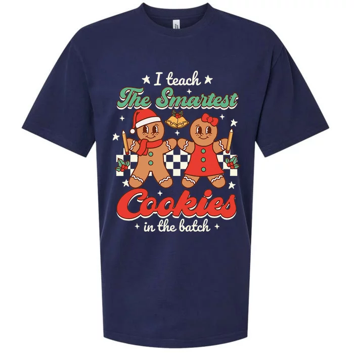 I Teach The Smartest Cookies In The Batch Teacher Christmas Sueded Cloud Jersey T-Shirt