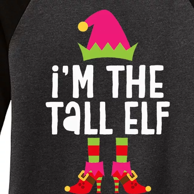 IM The Tall Elf Matching Christmas Costume Women's Tri-Blend 3/4-Sleeve Raglan Shirt