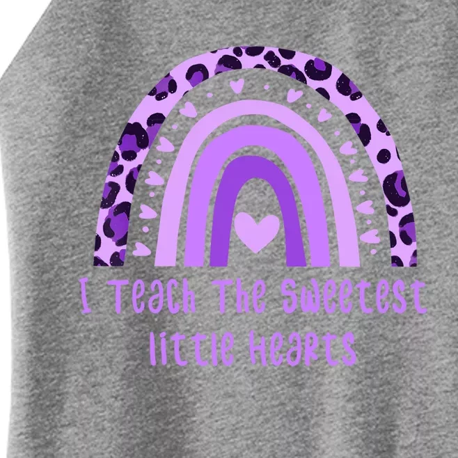 I Teach The Sweetest Hearts Rainbow Teacher Valentines Day Women’s Perfect Tri Rocker Tank