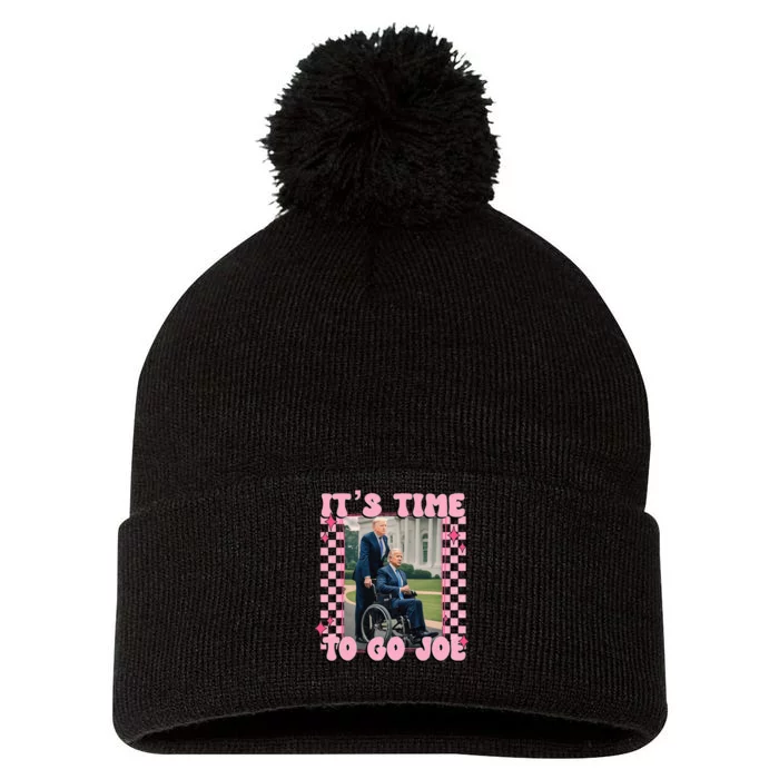 ItS Time To Go Joe Funny Trump 2024 Pom Pom 12in Knit Beanie