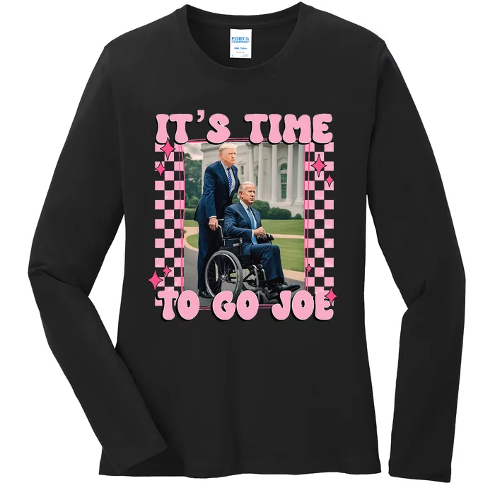 ItS Time To Go Joe Funny Trump 2024 Ladies Long Sleeve Shirt