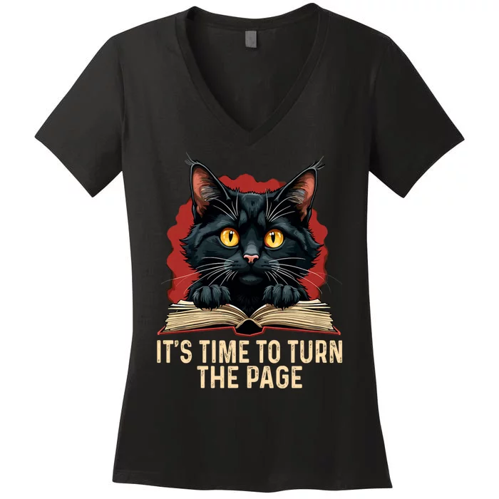 ItS Time To Turn The Page Kamala Harris Politic Supporters Women's V-Neck T-Shirt