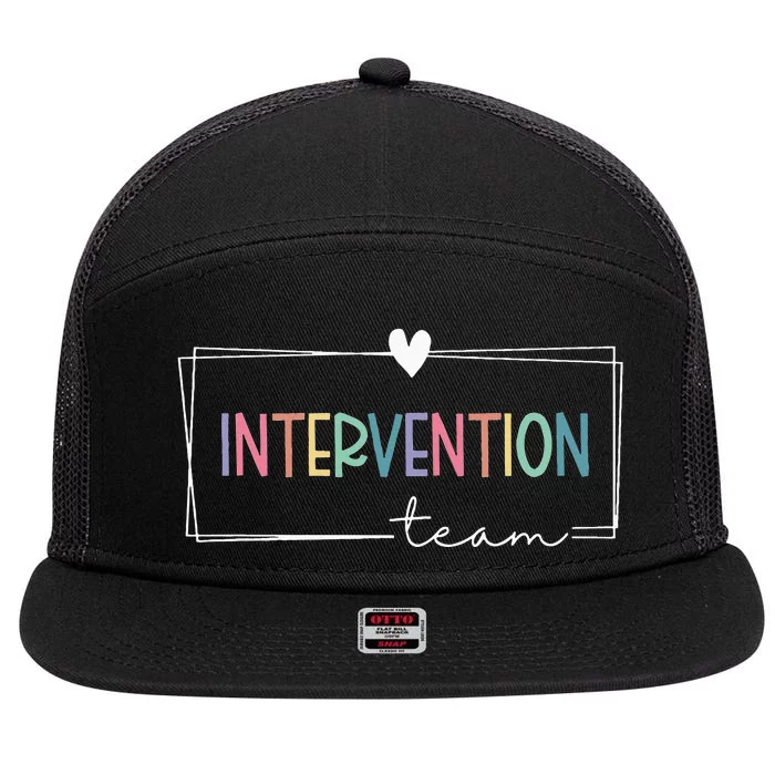 Intervention Teacher Team Early Intervention Squad 7 Panel Mesh Trucker Snapback Hat