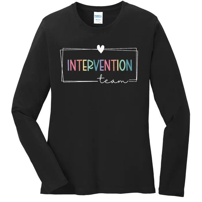 Intervention Teacher Team Early Intervention Squad Ladies Long Sleeve Shirt