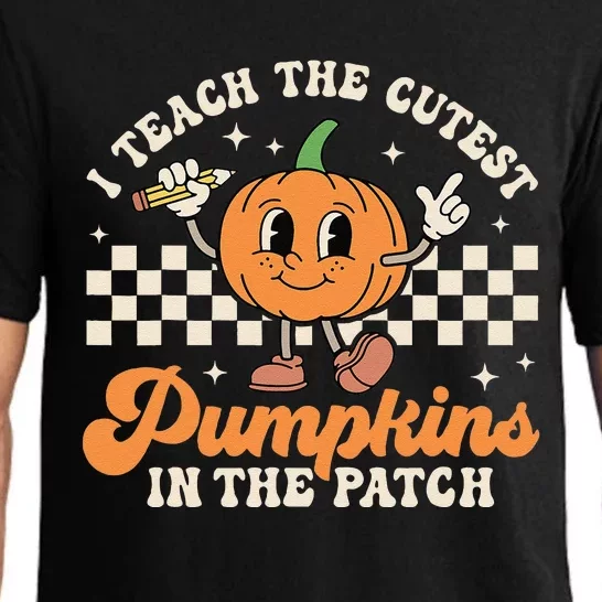 I Teach The Cutest Pumpkins In The Patch TeacherS Day Retro Pajama Set