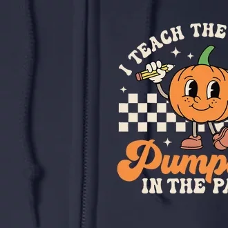 I Teach The Cutest Pumpkins In The Patch TeacherS Day Retro Full Zip Hoodie