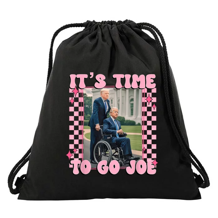 ItS Time To Go Joe Funny Trump 2024 Drawstring Bag