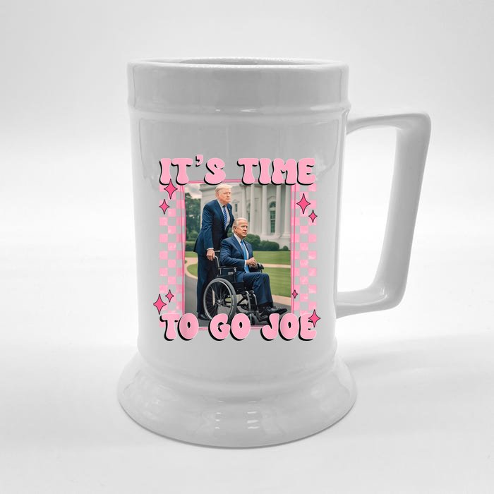 ItS Time To Go Joe Funny Trump 2024 Front & Back Beer Stein