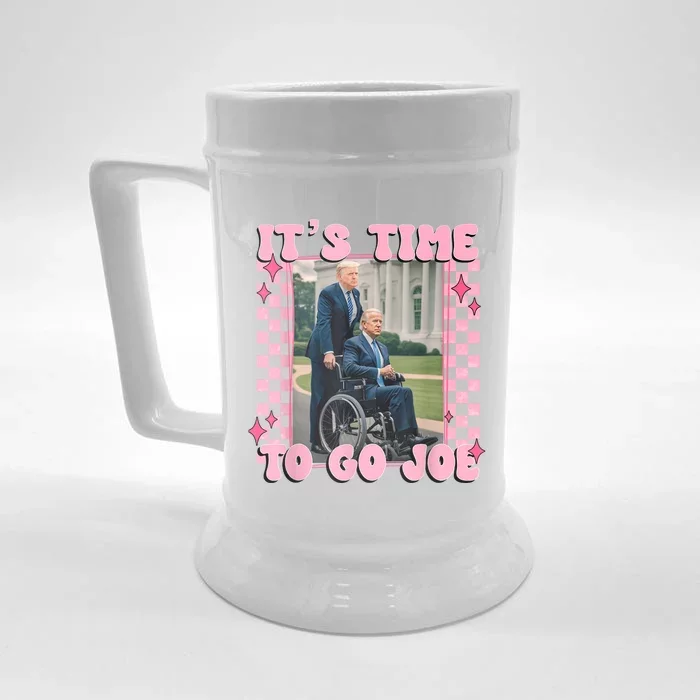 ItS Time To Go Joe Funny Trump 2024 Front & Back Beer Stein