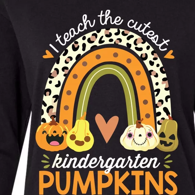 I Teach The Cutest Kindergarten Pumpkin Halloween Teacher Womens Cotton Relaxed Long Sleeve T-Shirt