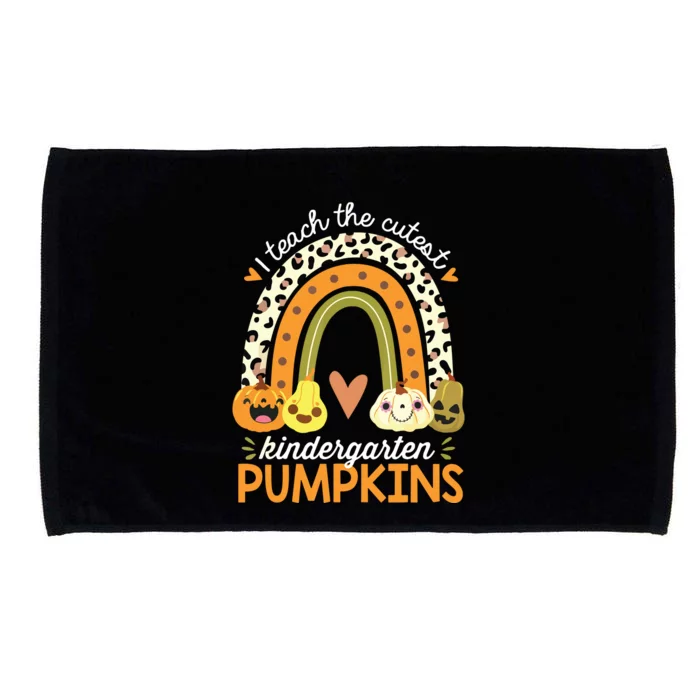 I Teach The Cutest Kindergarten Pumpkin Halloween Teacher Microfiber Hand Towel