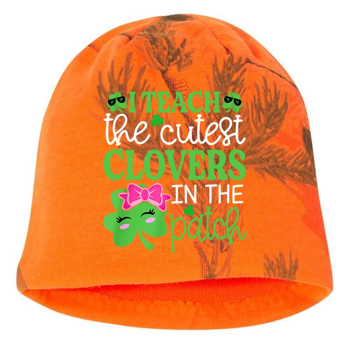 I Teach The Cutest Clovers In The Patch St Patrick's Day Funny Gift Kati - Camo Knit Beanie