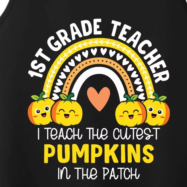 I Teach The Cutest Pumpkins In The Patch 1st Grade Teacher Performance Tank