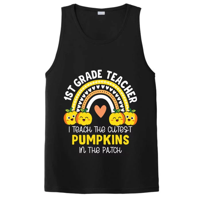 I Teach The Cutest Pumpkins In The Patch 1st Grade Teacher Performance Tank