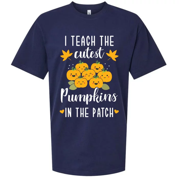 I Teach The Cutest Pumpkins In The Patch Halloween Teacher Sueded Cloud Jersey T-Shirt