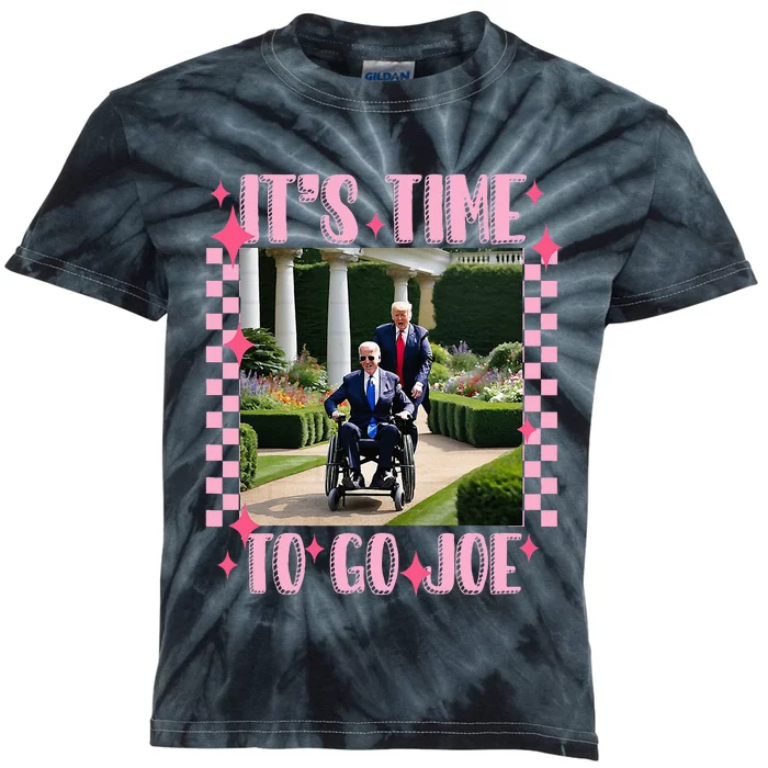 ItS Time To Go Joe Funny Trump Biden Wheelchair Kids Tie-Dye T-Shirt