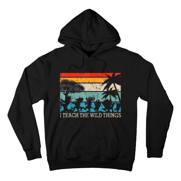 I Teach The Wildthings Vintage Retro Teacherlife Tall Hoodie