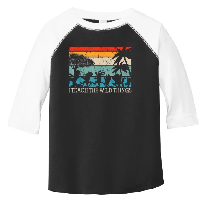 I Teach The Wildthings Vintage Retro Teacherlife Toddler Fine Jersey T-Shirt