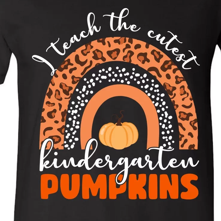 I Teach The Cutest Kindergarten Pumpkins V-Neck T-Shirt