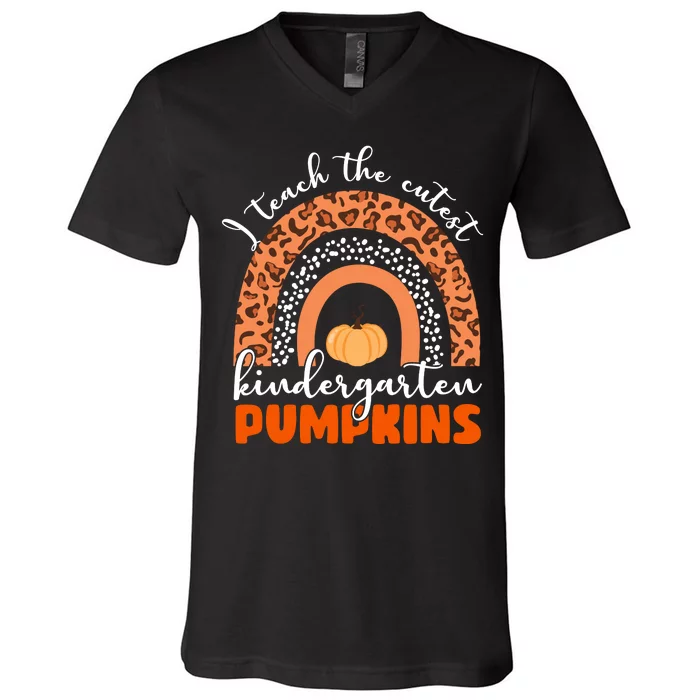 I Teach The Cutest Kindergarten Pumpkins V-Neck T-Shirt