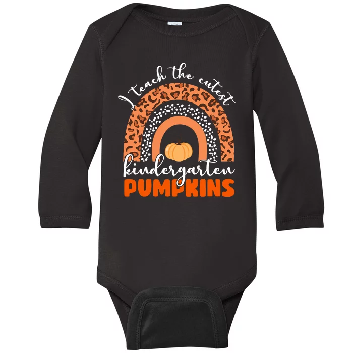 I Teach The Cutest Kindergarten Pumpkins Baby Long Sleeve Bodysuit