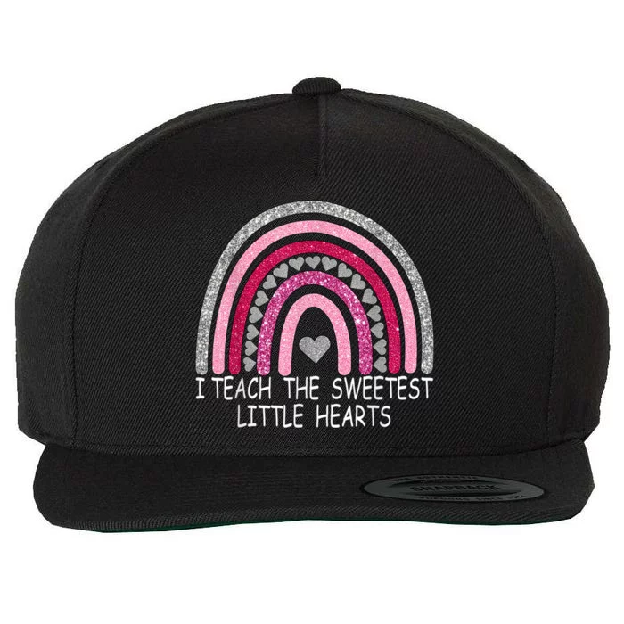 I Teach The Sweetest Hearts Rainbow Teacher Valentines Day Wool Snapback Cap