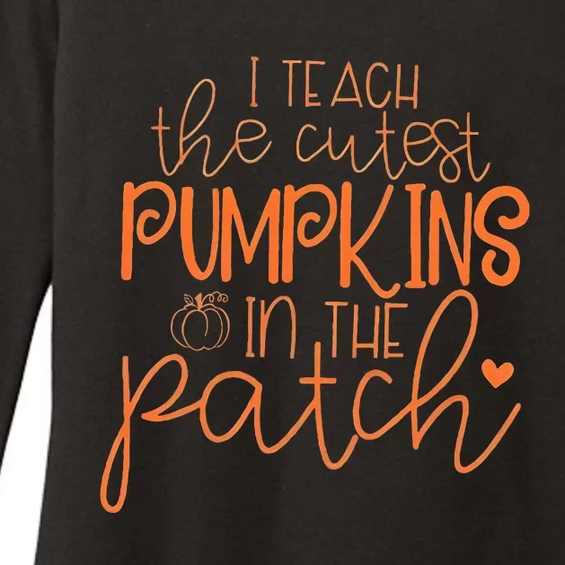 I Teach The Cutest Pumpkins In The Patch Teacher Halloween Womens CVC Long Sleeve Shirt