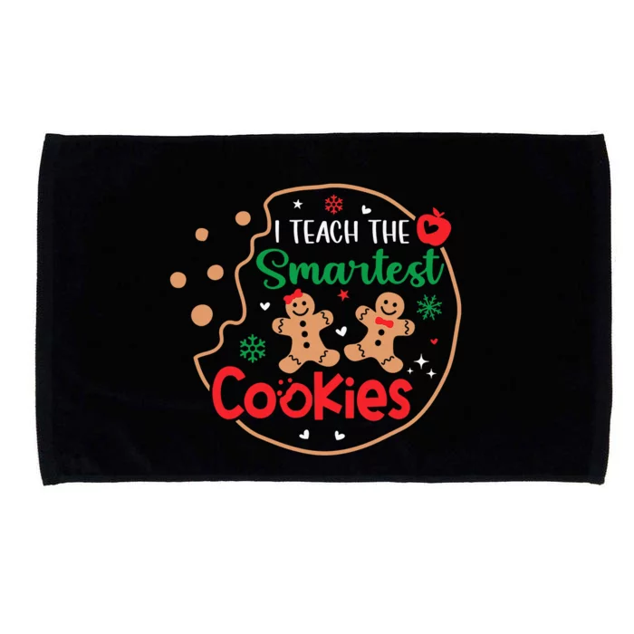 I Teach The Smartest Cookies Funny Christmas Xmas Teacher Microfiber Hand Towel