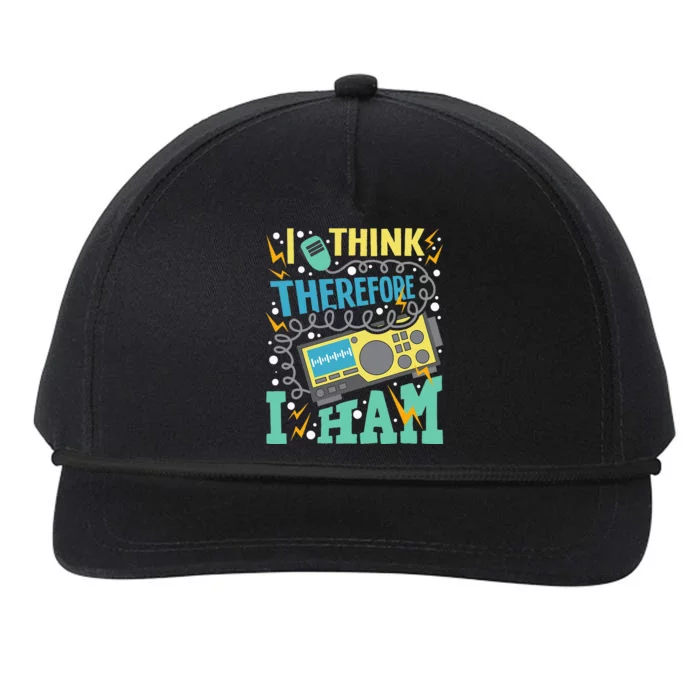 I Think Therefore I Ham Ham Radio Amateur Radio Operator Snapback Five-Panel Rope Hat