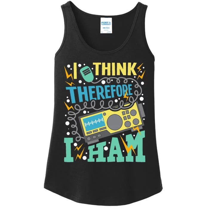 I Think Therefore I Ham Ham Radio Amateur Radio Operator Ladies Essential Tank