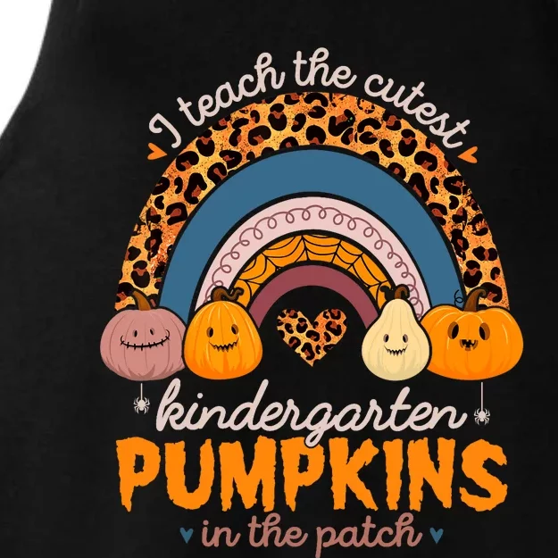 I Teach The Cutest Pumpkins Halloween Kindergarten Teacher Ladies Tri-Blend Wicking Tank