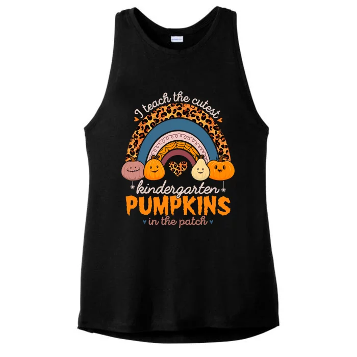 I Teach The Cutest Pumpkins Halloween Kindergarten Teacher Ladies Tri-Blend Wicking Tank