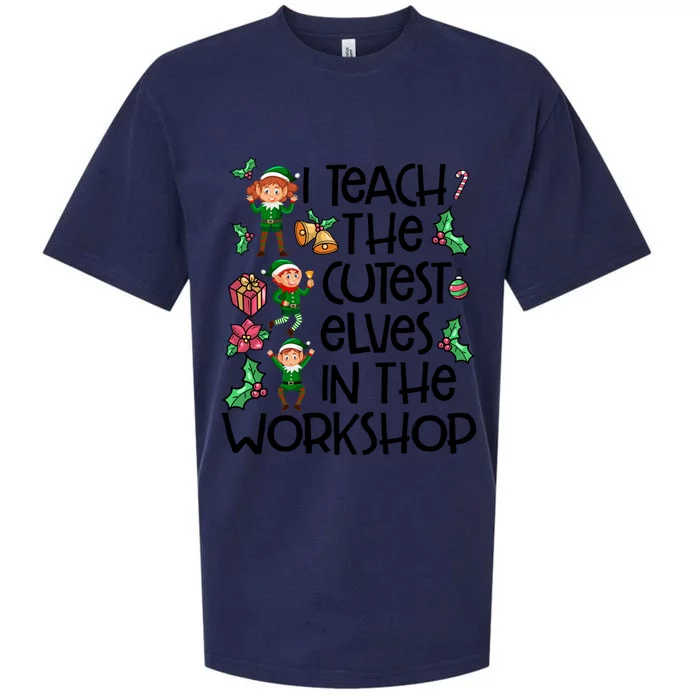 I Teach The Cutest In The Workshop Cute Gift Teacher Christmas Gift Sueded Cloud Jersey T-Shirt