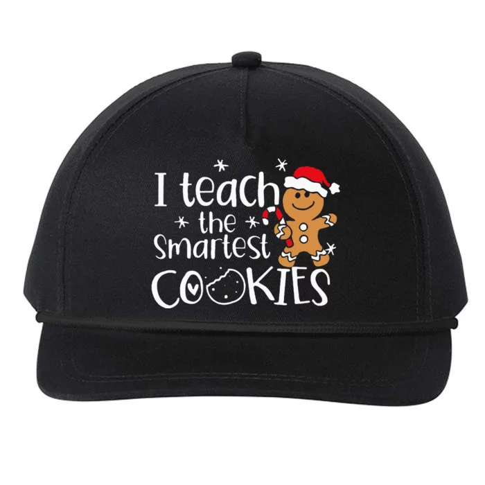 I Teach The Smartest Cookies Christmas Gingerbread Santa Hat Snapback Five-Panel Rope Hat