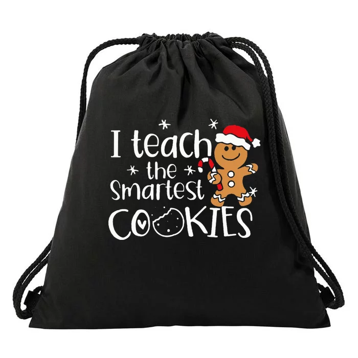 I Teach The Smartest Cookies Christmas Gingerbread Santa Hat Drawstring Bag