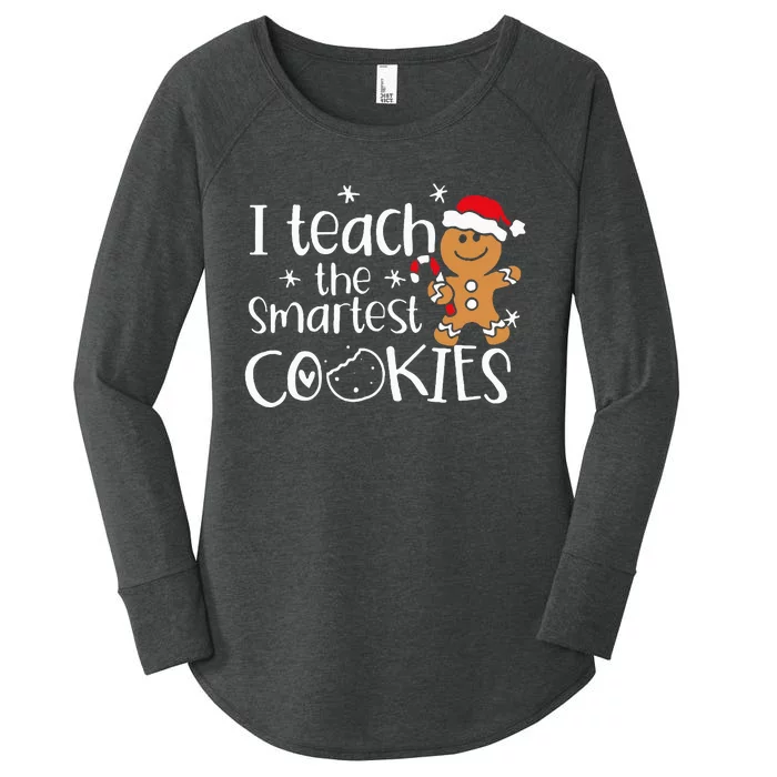 I Teach The Smartest Cookies Christmas Gingerbread Santa Hat Women's Perfect Tri Tunic Long Sleeve Shirt