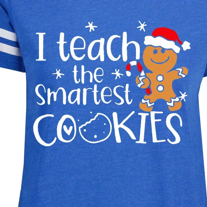 I Teach The Smartest Cookies Christmas Gingerbread Enza Ladies Jersey Football T-Shirt