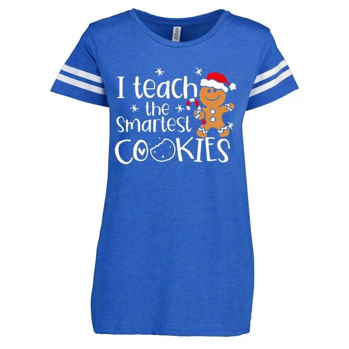 I Teach The Smartest Cookies Christmas Gingerbread Enza Ladies Jersey Football T-Shirt