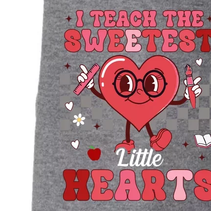 I Teach The Sweetest Little Hearts Valentines Day Teacher Doggie 3-End Fleece Hoodie