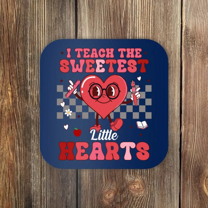 I Teach The Sweetest Little Hearts Valentines Day Teacher Coaster