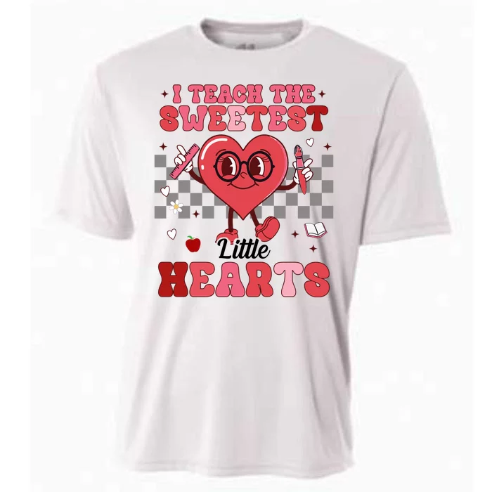 I Teach The Sweetest Little Hearts Valentines Day Teacher Cooling Performance Crew T-Shirt