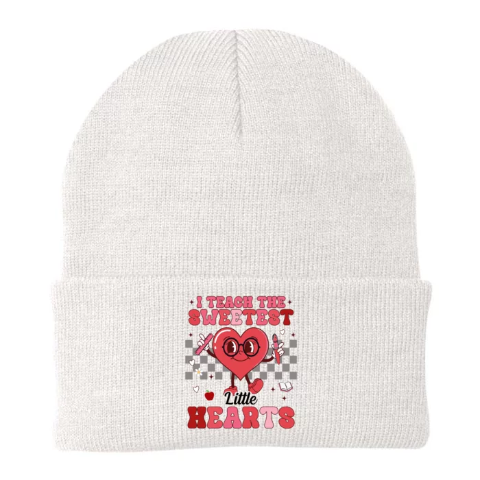 I Teach The Sweetest Little Hearts Valentines Day Teacher Knit Cap Winter Beanie