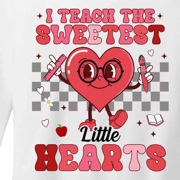 I Teach The Sweetest Little Hearts Valentines Day Teacher Womens CVC Long Sleeve Shirt