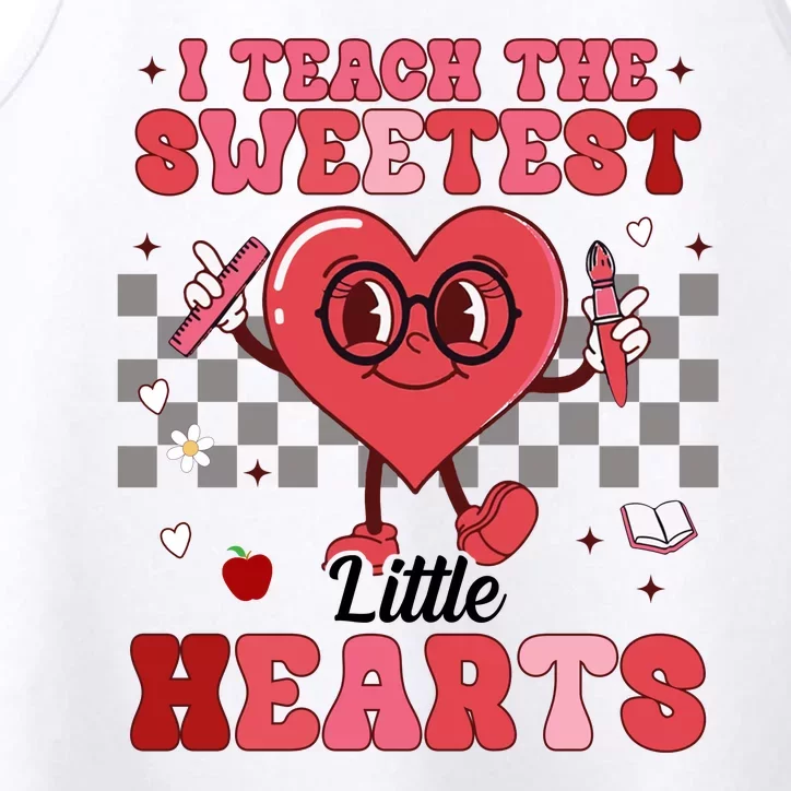 I Teach The Sweetest Little Hearts Valentines Day Teacher Performance Tank