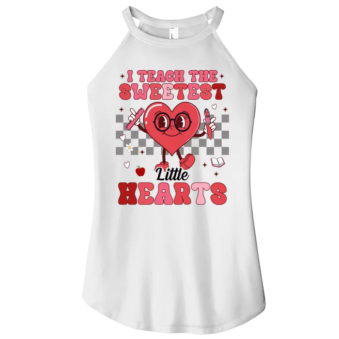 I Teach The Sweetest Little Hearts Valentines Day Teacher Women’s Perfect Tri Rocker Tank