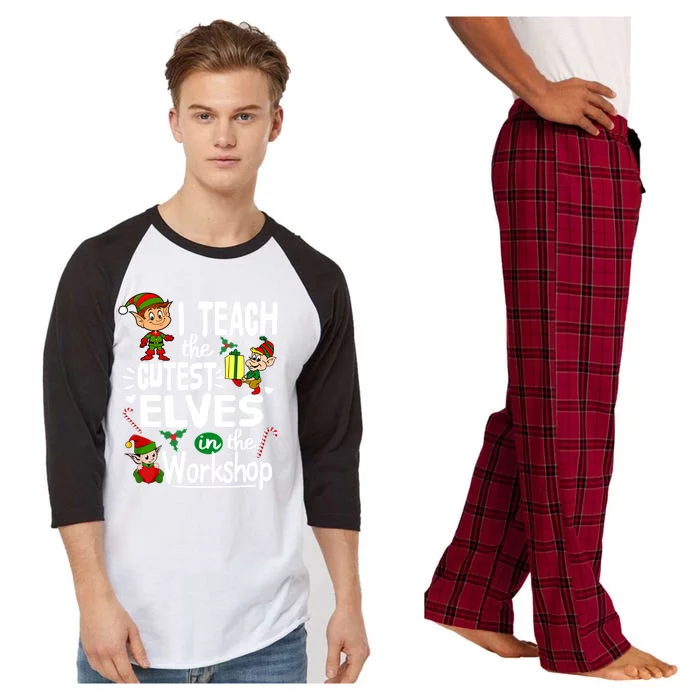 I Teach The Cutest In The Workshop Christmas Funny Gift Raglan Sleeve Pajama Set