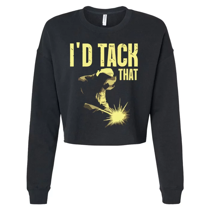 I'd Tack That Welder's Cropped Pullover Crew