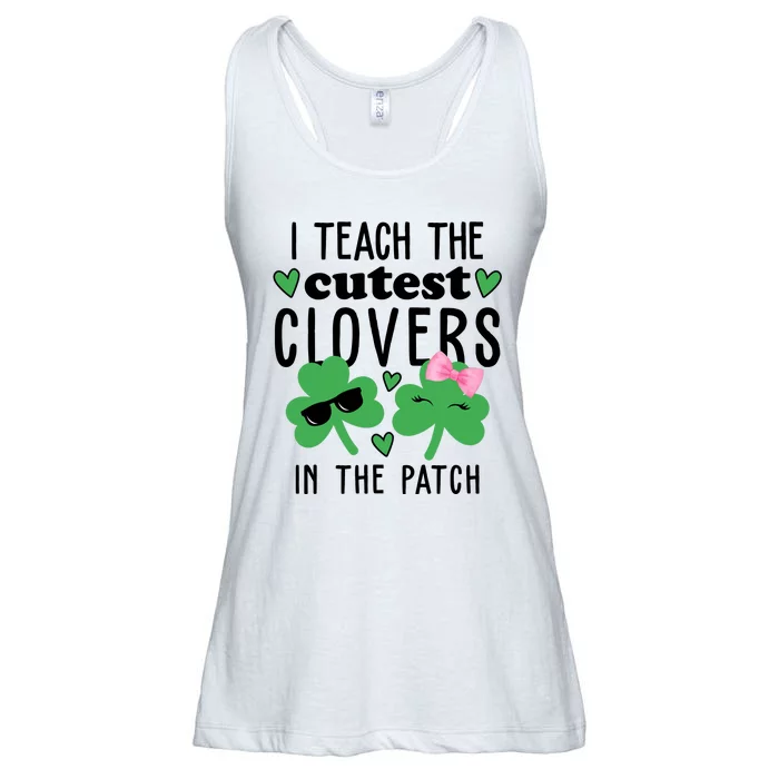 I Teach The Cutest Clovers In The Patch St Patrick's Day Teacher Ladies Essential Flowy Tank